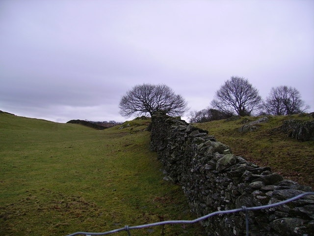 On the Road to Windermere. Drystone Wall leaving Crook