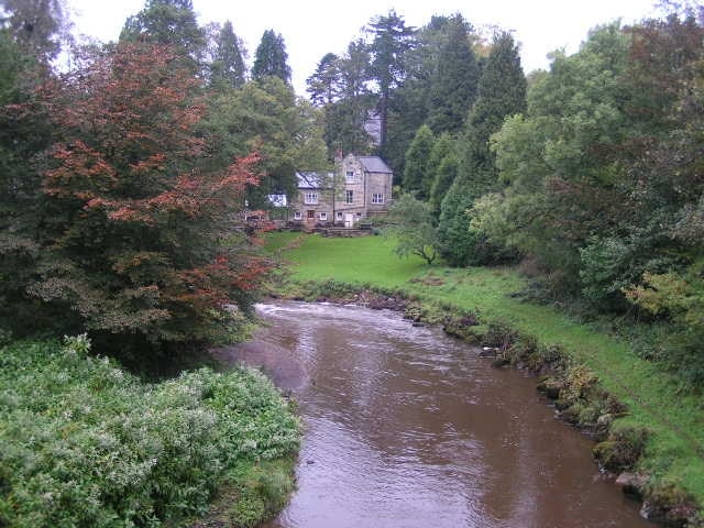 River Esk from Egton Bridge The view from the northern parapet of Egton Bridge, looking upstream.