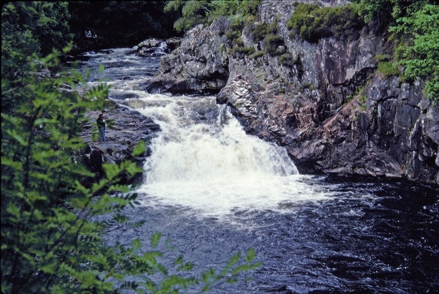 Falls of Shin, Sutherland At first sight the waterfalls doesn't look that large, then you see the people to the left and your perspective changes.