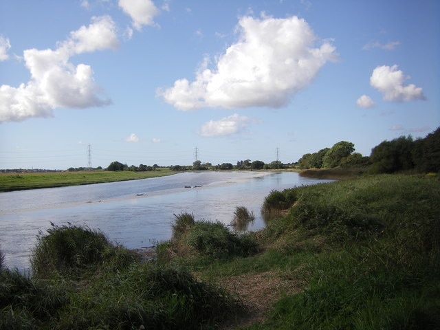 River Wyre Looking downstream at high water.