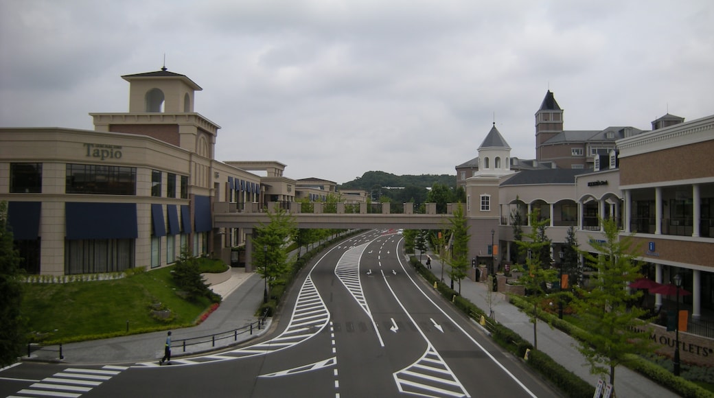 Izumi Park Town Tapio (left) and Sendai Izumi Premium Outlets (right) in Izumi-ku, Sendai City, Miyagi Prefecture, Japan. There is a pedway between the two buildings but it is not directly connected to the Premium Outlets at this time.