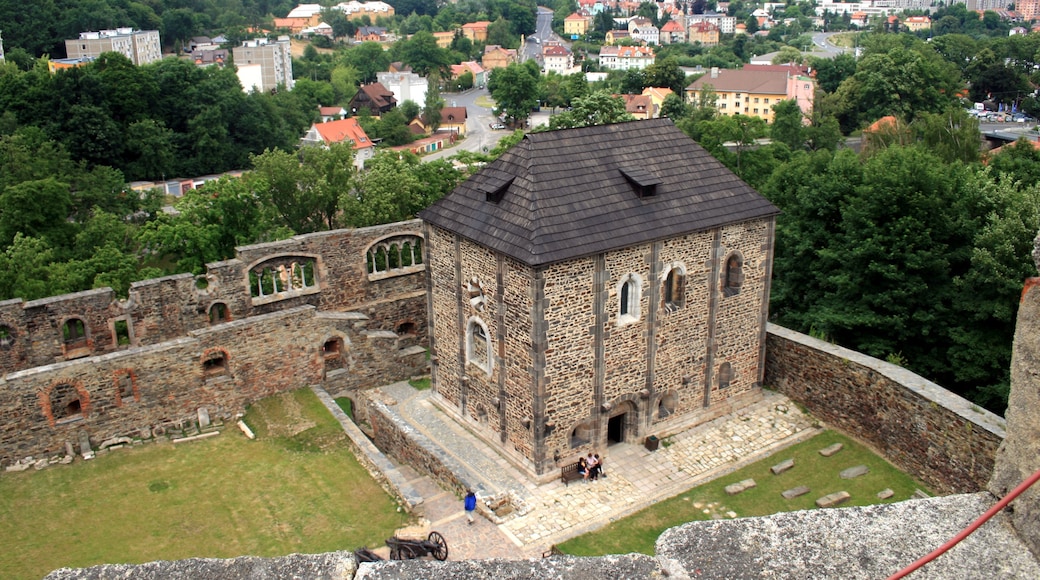 View from Black tower of Cheb in front the castle Castel Chapel, west of Czech Republic