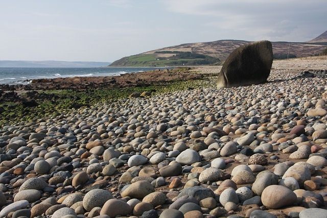 Auchagallon beach Looking north from the jetty.