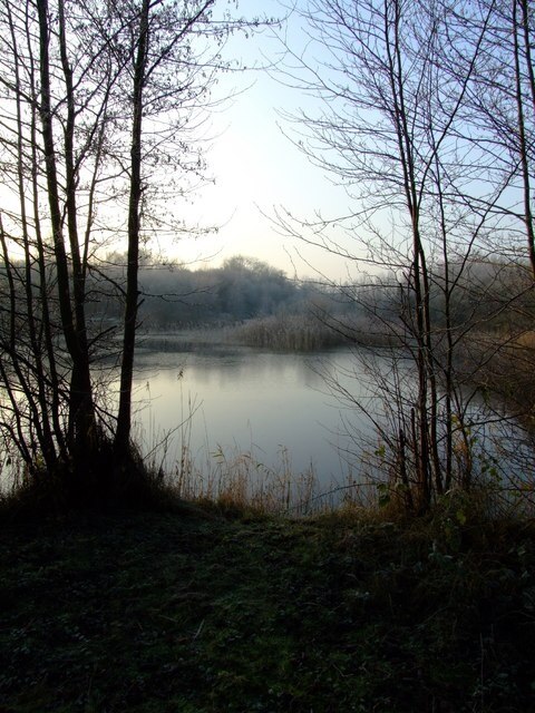 Brickyard Pond, Crowle A wintry shot of one of the many old clay quarry ponds at the old brickyards at Crowle.