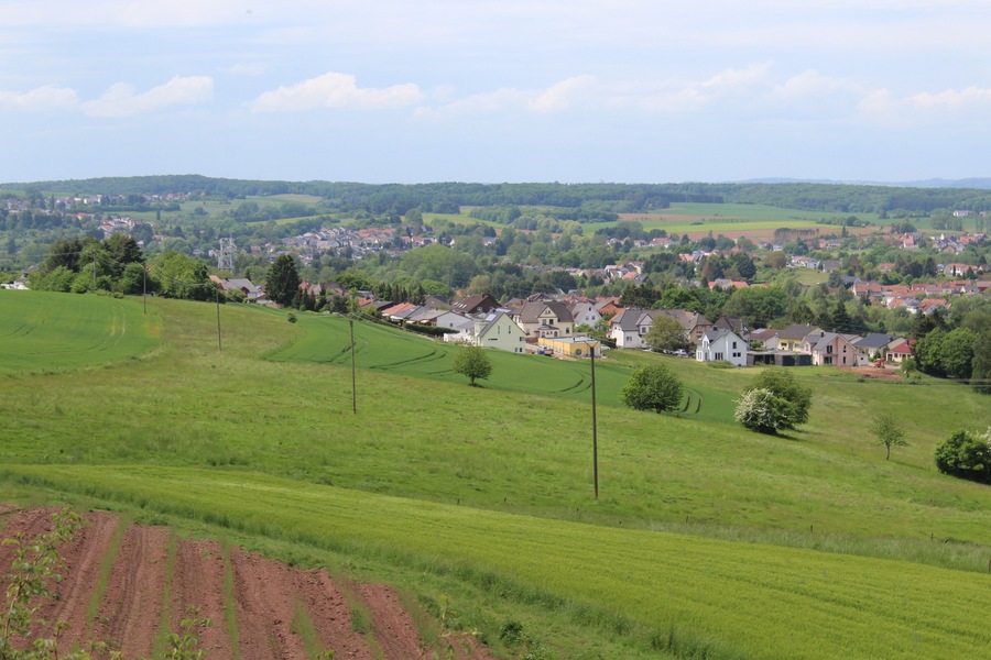 View from farm Erdbeerland to Dilsburg