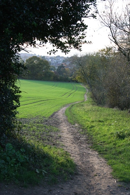 Footpath to Bull Lane This is part of the path that comes from the B1013 past HMP Bullwood Hall. The photo was taken near to the Mast in this grid. It leads to Bull Lane in Rayleigh.