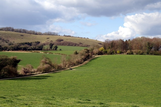 Below Beacon Hill View from the South downs way above Exton.