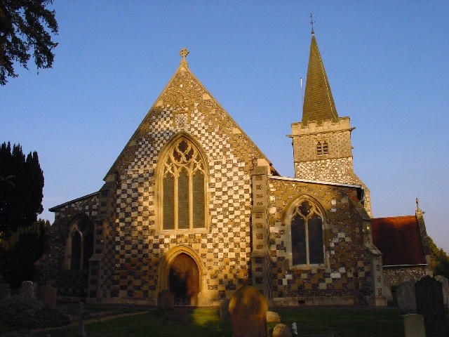 Church of England parish church of St Peter, Burnham, Buckinghamshire, seen from the west