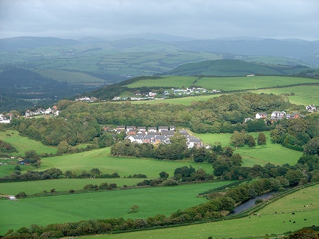 Looking towards Southgate from Allt-Wen Southgate is a suburb of Aberystwyth. Afon Ystwyth is seen in the foreground and Duffryn Rheidol is the next valley.