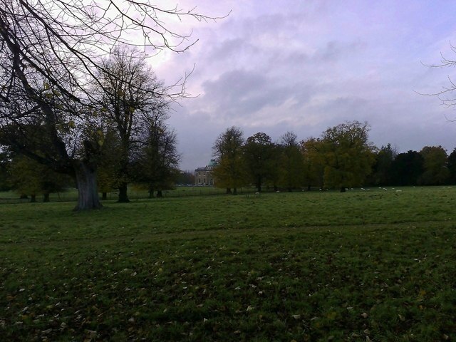 Newly Mown Footpath A freshly mown footpath across the Park at Tyringham Hall.