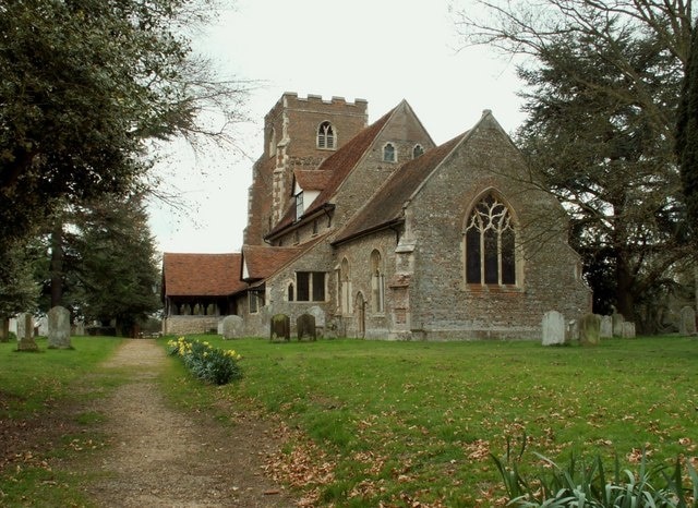 St Peter's parish church, Boxted, Essex, seen from the east