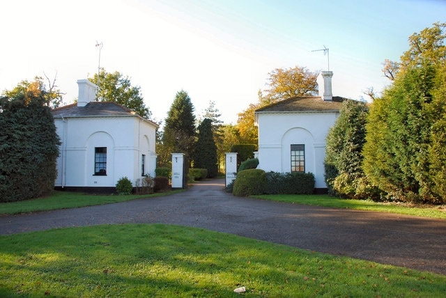 Entrance to Hamels Park This leads to a 18th century mansion, which since 1976, along with the grounds has become the East Herts Golf Club.