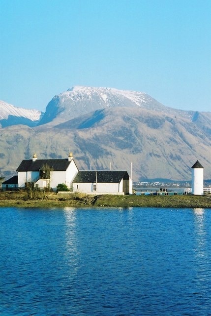 Ben Nevis from Corpach Britain's highest mountain seen from the southern end of the Caledonian Canal at Corpach