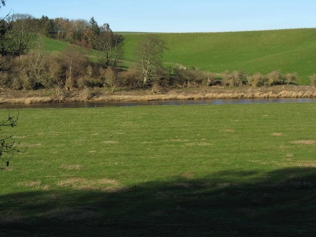 Fishwick Burn and River Tweed from Horncliffe Woods