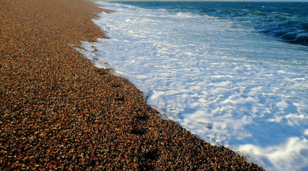 Foto "Pantai Chesil" oleh Jonathan Billinger (CC BY-SA) / Dipotong dari foto asli