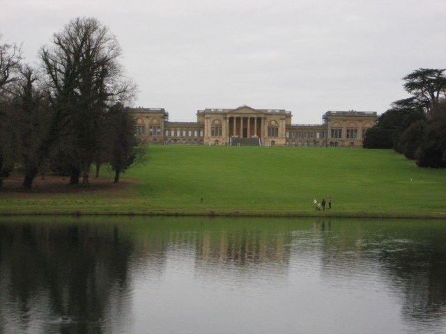 South Vista of Stowe School Viewed from the far side of the Octagon Lake
