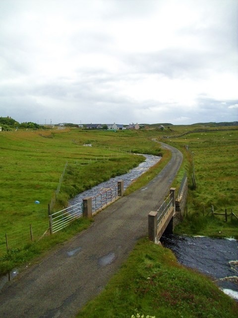 The Pentland Road at Carloway The view eastwards along the Pentland Road from Carloway bridge. This single track road runs right across Lewis from Carloway to Stornoway [with a branch to Breascleit] and is well graded throughout. The reason for its lack of steep gradients is due to the fact that it was originally laid out as the trackbed for a railway, planned and funded by Lord Leverhulme, who set out to improve the island economy by setting up commercial fishing fleets which would unload their catches at improved west coast ports, with the fish being transported by rail to processing plants in Stornoway. The fish products would have been retailed through the chain of Macfishery shops [anyone remember those?], but the scheme was abandoned.