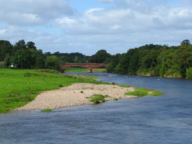 River Eden View from Holme Eden looking towards Warwick Bridge.