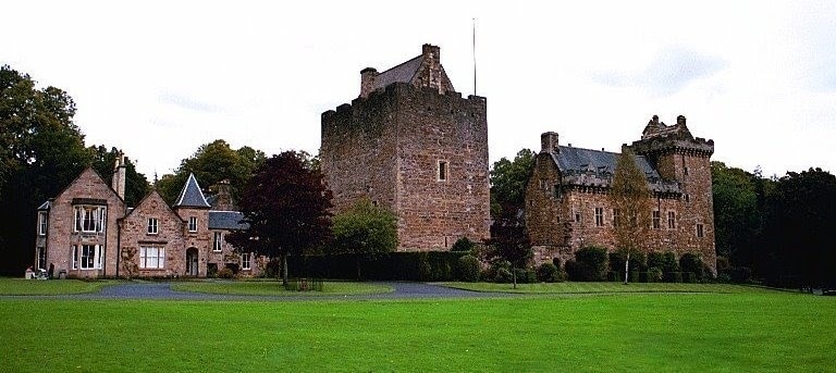 The Dower House (left), 14th century keep (middle) and 15th century palace block (right) at Dean Castle in Kilmarnock, East Ayrshire, Scotland. http://en.wikipedia.org/wiki/Dean_Castle