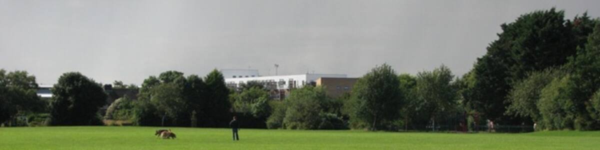 Photo "Coleridge Rec The windswept open spaces of The Rec, with the newish Gallery flats development on Rustat Road showing beyond the trees." by John Sutton (Creative Commons Attribution-Share Alike 2.0) / Cropped from original