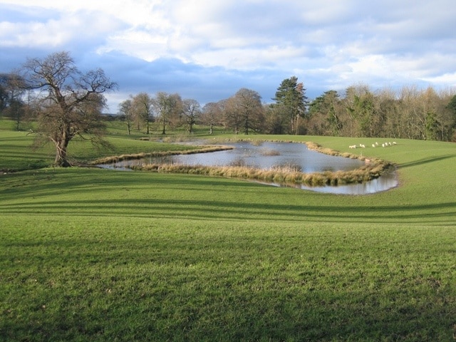 Lake 2 at Plas Newydd Farm Taken from the public footpath past Plas Newydd farm. This lake is north of the lower lake and must be fairly new as it is not shown on the O.S.maps, however, it is on the aerial view at Windows local live.