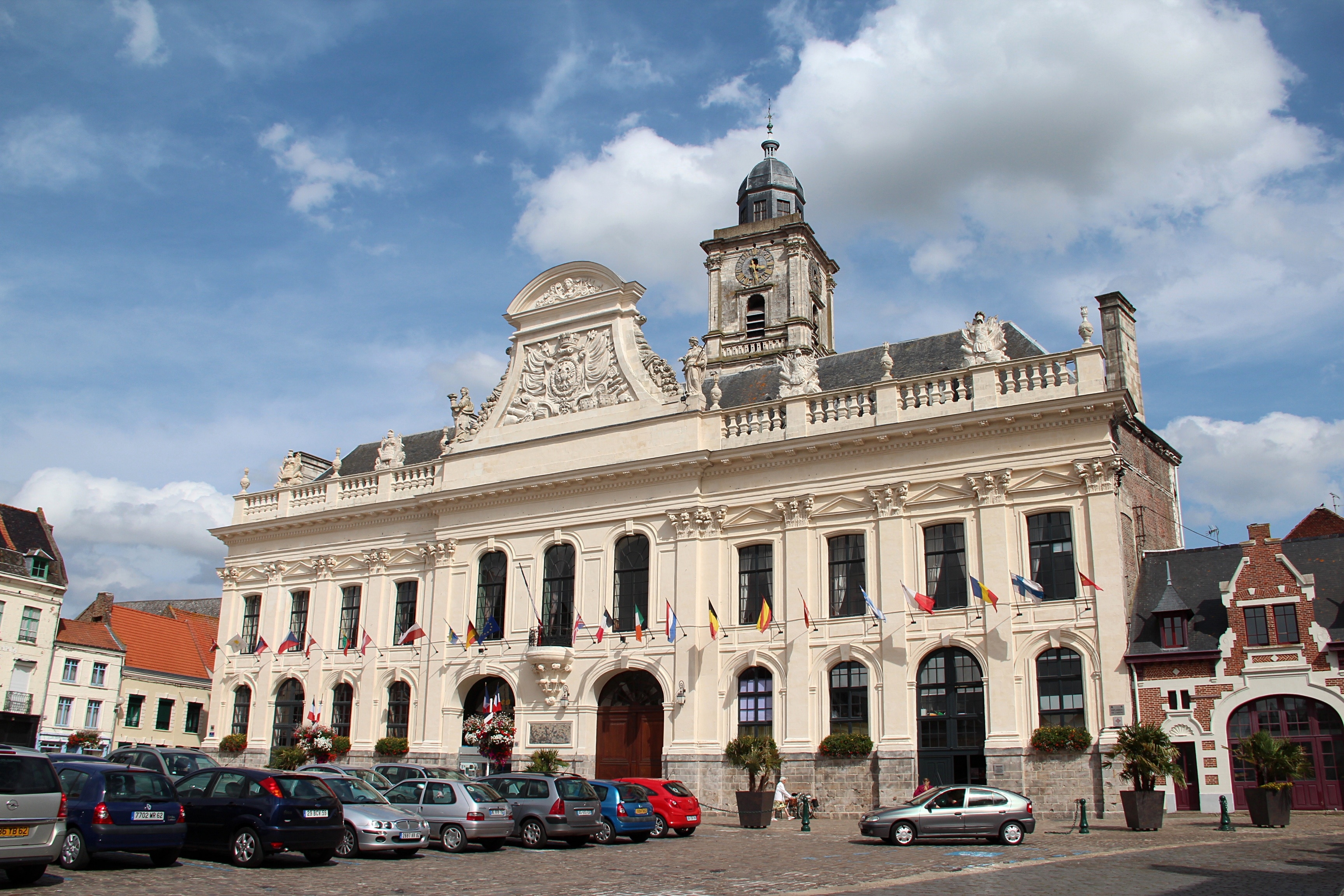 The Town Hall of Aire-sur-la-Lys (Pas-de-Calais, France).