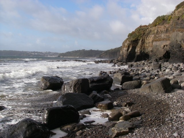 Along the coast towards Wiseman's Bridge This section of cliff-backed coast had a wild feel about it on the day the shot was taken.