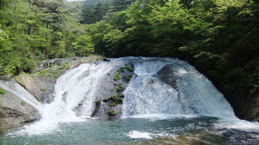 Photo "Kamafuchi Falls (Kamafuchi no taki) in Hanamaki City, Iwate Prefecture, Japan" by undefined () / Cropped from original
