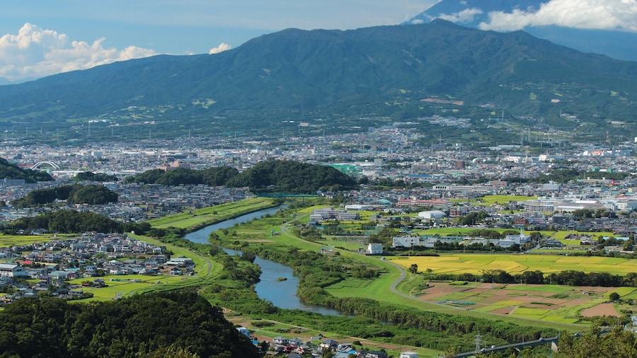 Photo "Mount Ashitaka with Mount Fuji. Viewed from the S." by undefined () / Cropped from original