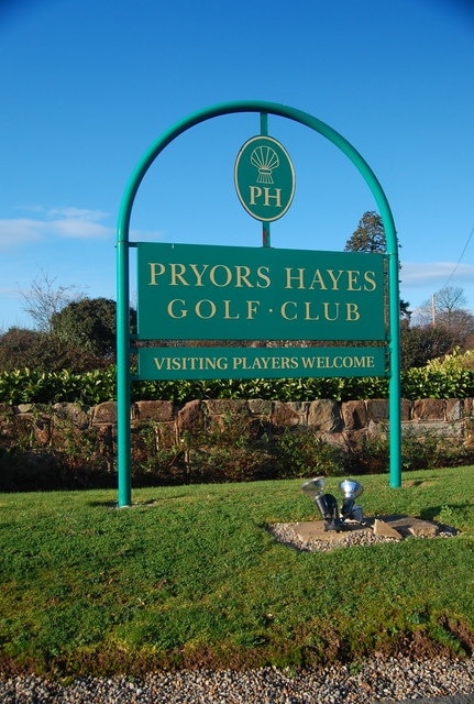 Pryors Hays Golf Club, near to Oscroft, Cheshire, Great Britain. Entrance to golf club form Willington Road just outside Oscroft.