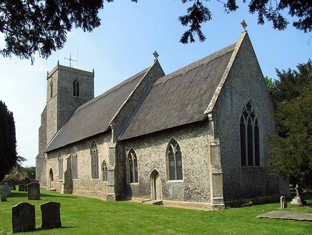 Holy Cross parish church, Caston, Norfolk, seen from the southeast