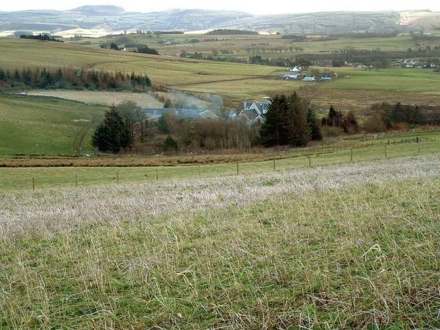 Thorntonhill Farm Bonfire smoke drifts over Thorntonhill Farm.