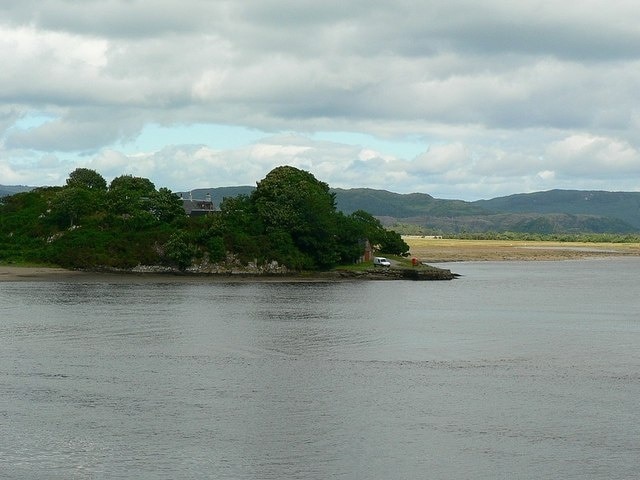 Crinan Ferry Looking across the estuary of the River Add from the towpath of the Crinan Canal, as high tide approaches.