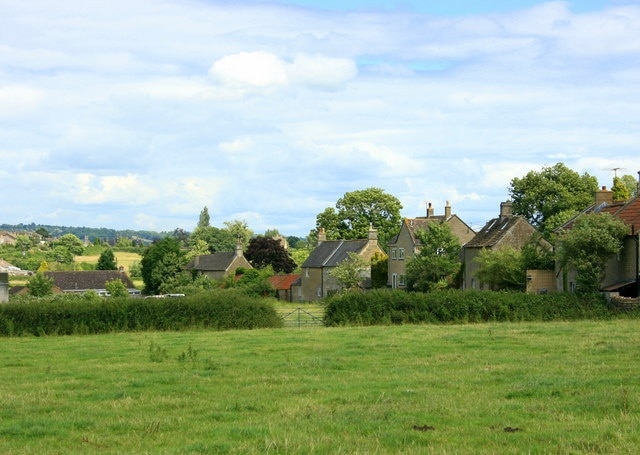 Backs of cottages at Purlpit This is their best side, the fronts, on the road are quite ordinary. Is Purlpit a suburb of Atworth? or is Atworth a suburb of Purlpit.