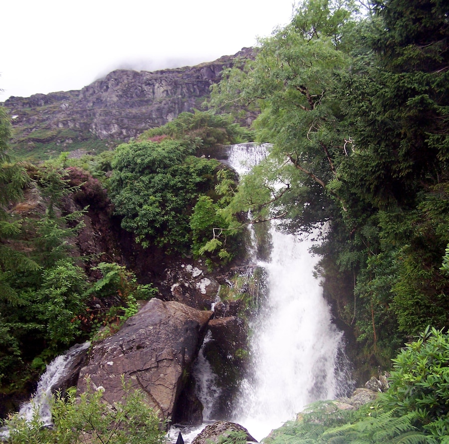 The Cwmorthin waterfall near Tanygrisiau railway station.