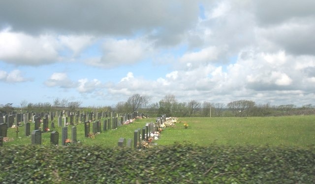 The new section of the graveyard at Brynsiencyn church