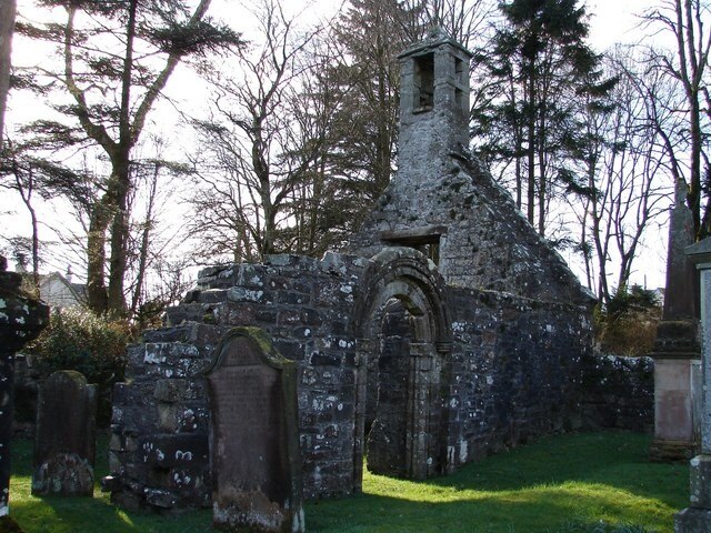 Tongland Old Parish Church, Tongland, Dumfries And Galloway. Remains of old church (1773) in churchyard, with fragments of a C12 abbey or house of canons (attached to Whithorn).