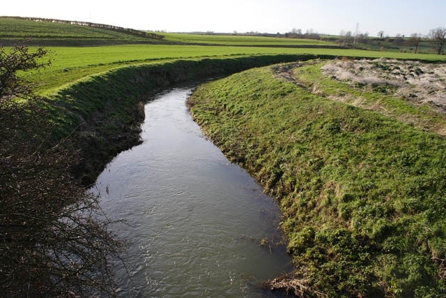 East Glen River Looking down stream from the bridge on the road from Edenham to Lound.