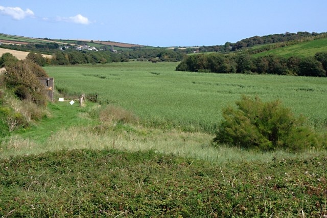 The Marsh Behind South Milton Sands The village of South Milton can be seen in the distance on the left hand valley slope.