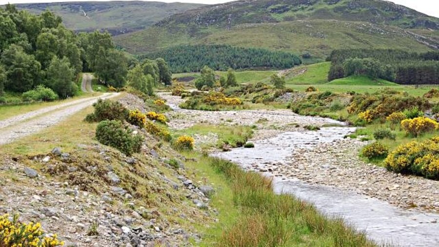 Photo "River Nairn. Looking upstream along the River Nairn by Aberarder" by Jim Bain (Creative Commons Attribution-Share Alike 2.0) / Cropped from original