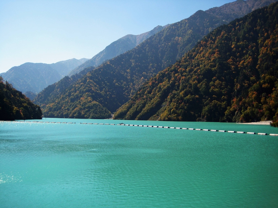 Takase Dam lake.