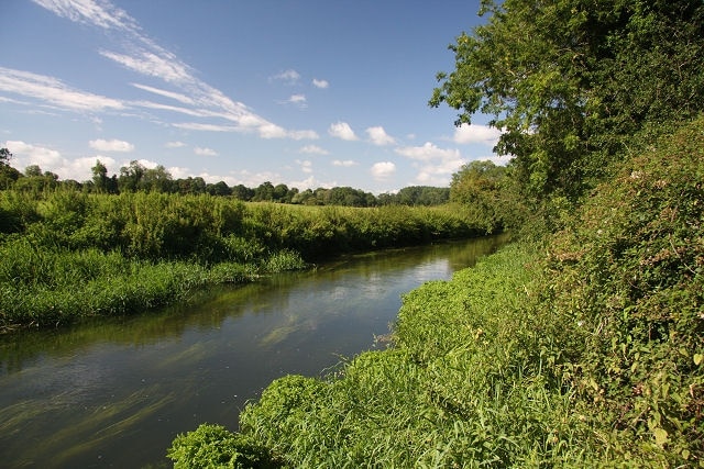 River Lark near Mildenhall Looking downstream from the footpath that follows the northern bank of the river.