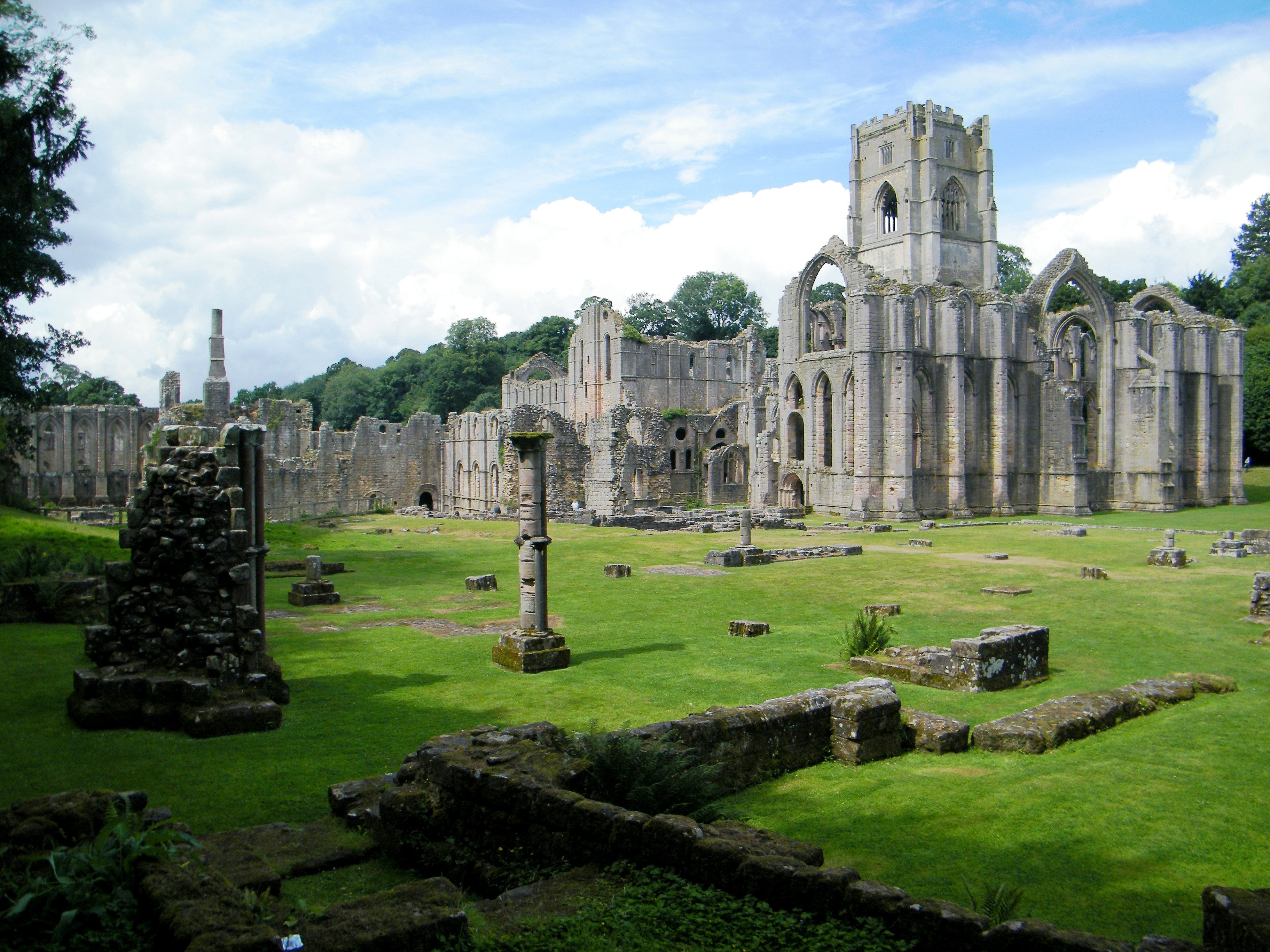 Fountains Abbey with ancillary buildings