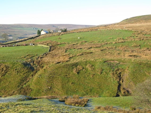 The valley of Bolt's Burn (2) Looking roughly west across the valley towards High House Farm.