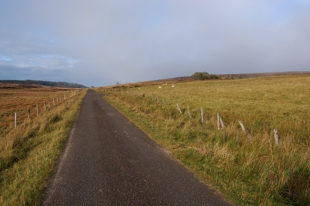 Towards Camster Part of the long, straight road that runs north from Lybster to Camster.