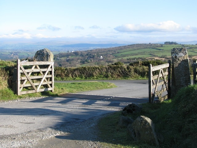 Gateway with cattlegrid coming off Kit Hill