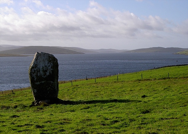 Standing Stone Standing stone by the road to Muckle Roe