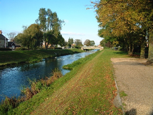 The River Welland. The River Welland at Spalding looking towards the twin bridges from the town side