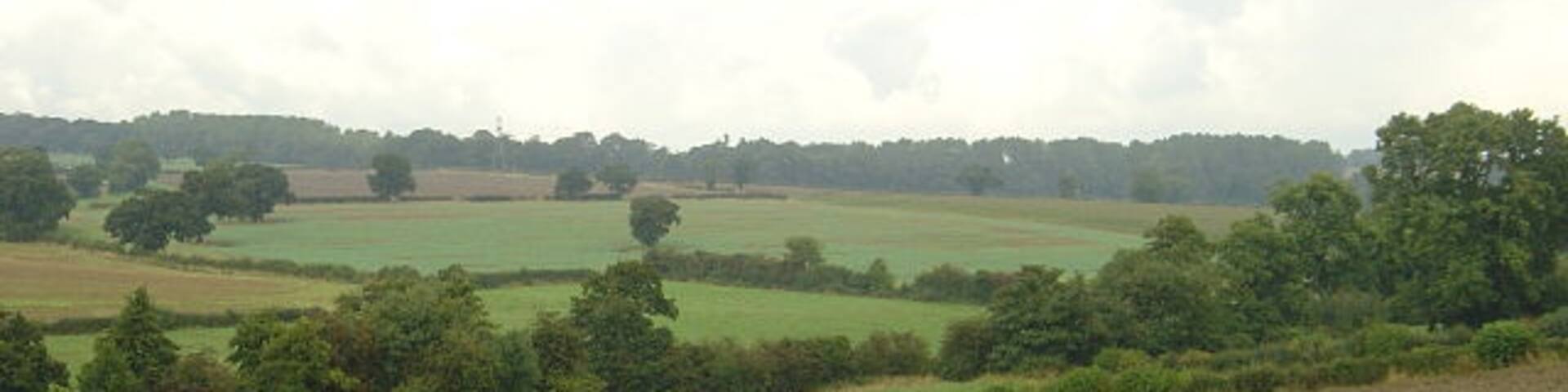 Valley of the Lees Brook The belt of trees on the horizon surround Locko Park
