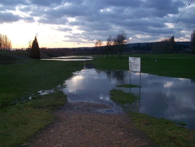 Flooded Golf Course Golf course suffering from snow melt and winter rains. As seen from footpath through course from Legge Lane to Hays Road.